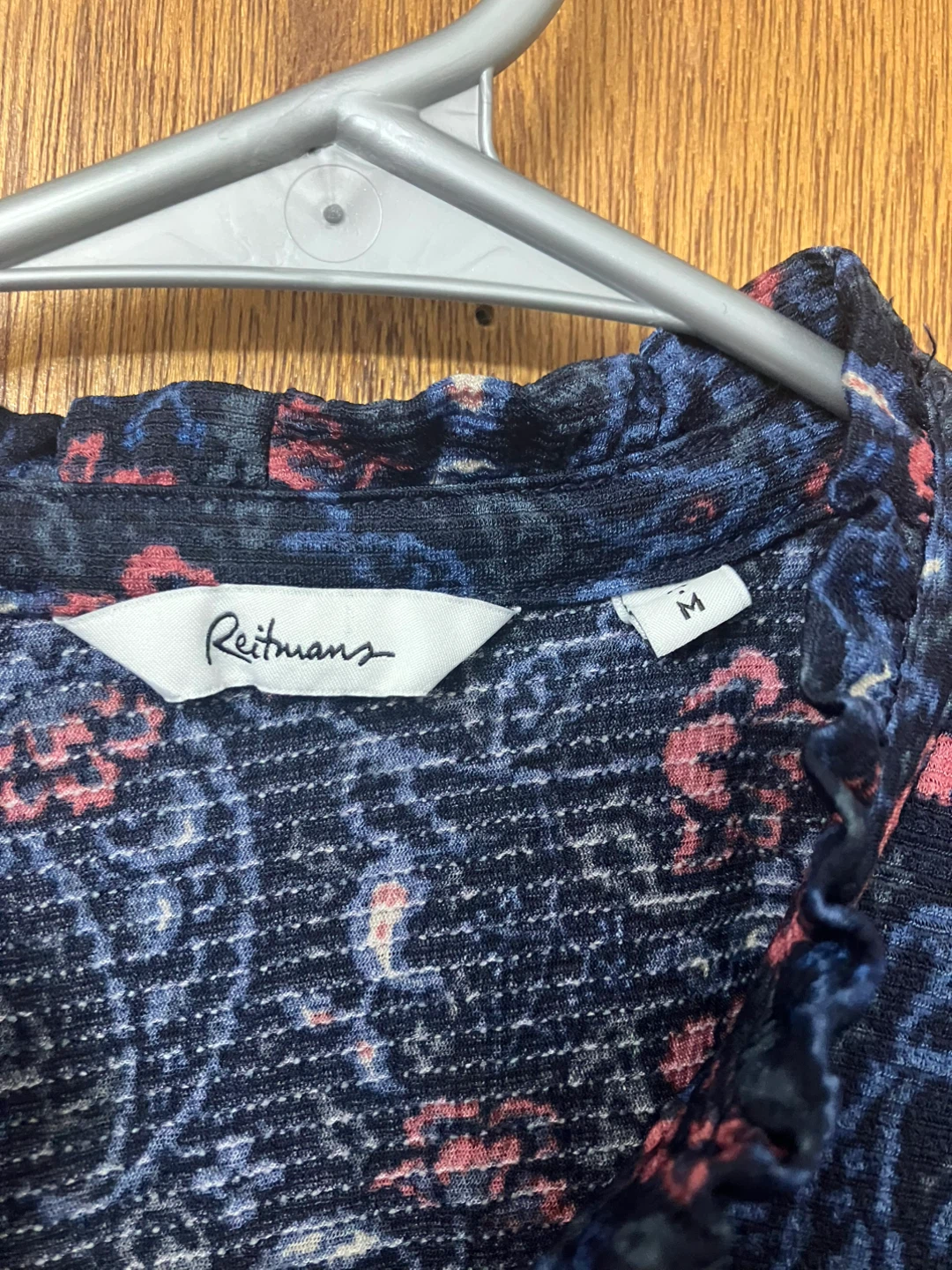 Reitmans Blue Floral Print Blouse — Size M - photo 3