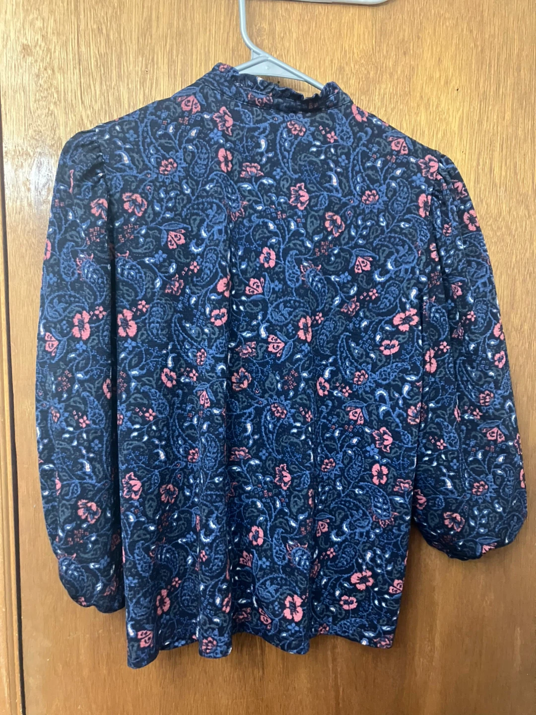 Reitmans Blue Floral Print Blouse — Size M - photo 2