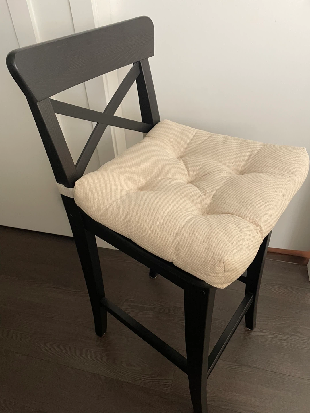 2 x IKEA ROSENTORP Bar Stools - Black with Cushion