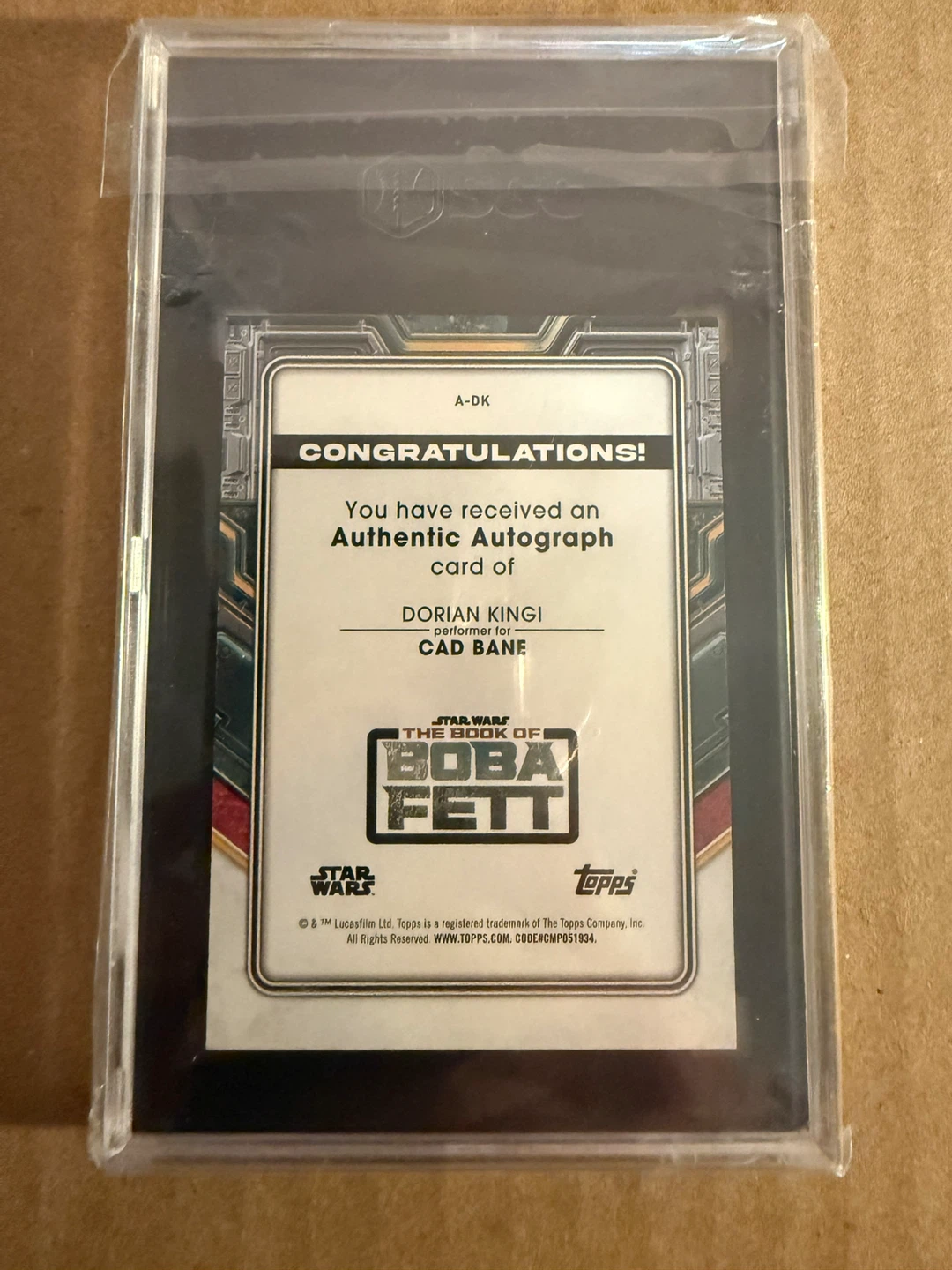 2022 Topps Star Wars Book of Boba Auto Dorian Kingi (Cad Bane) - photo 2