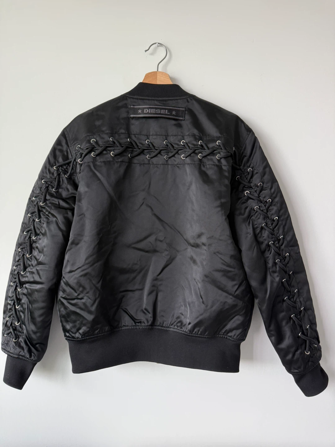 Diesel Bomber Jacket Black with Yellow Quilted Lining - photo 2