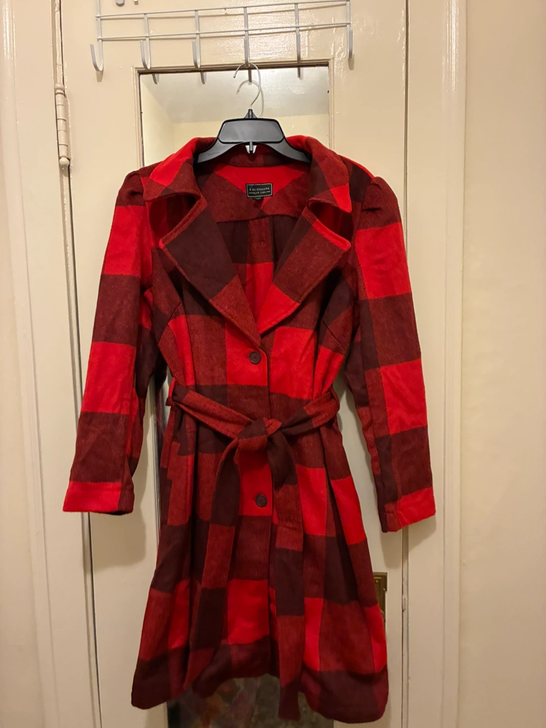 G by Giuliana Black Label Red Buffalo Plaid Coat Size XLP