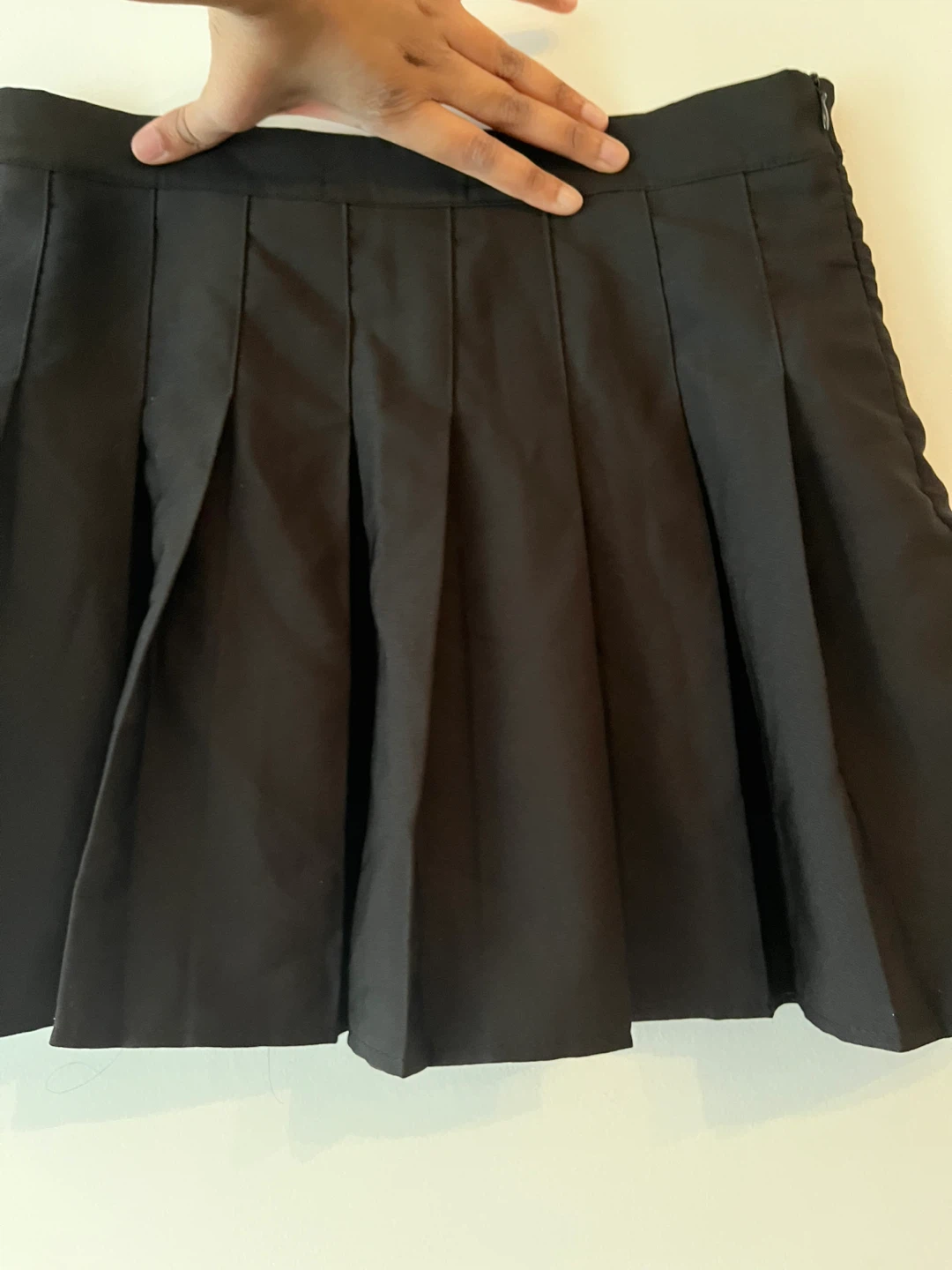 Oak + Fort Black Pleated Mini Skirt