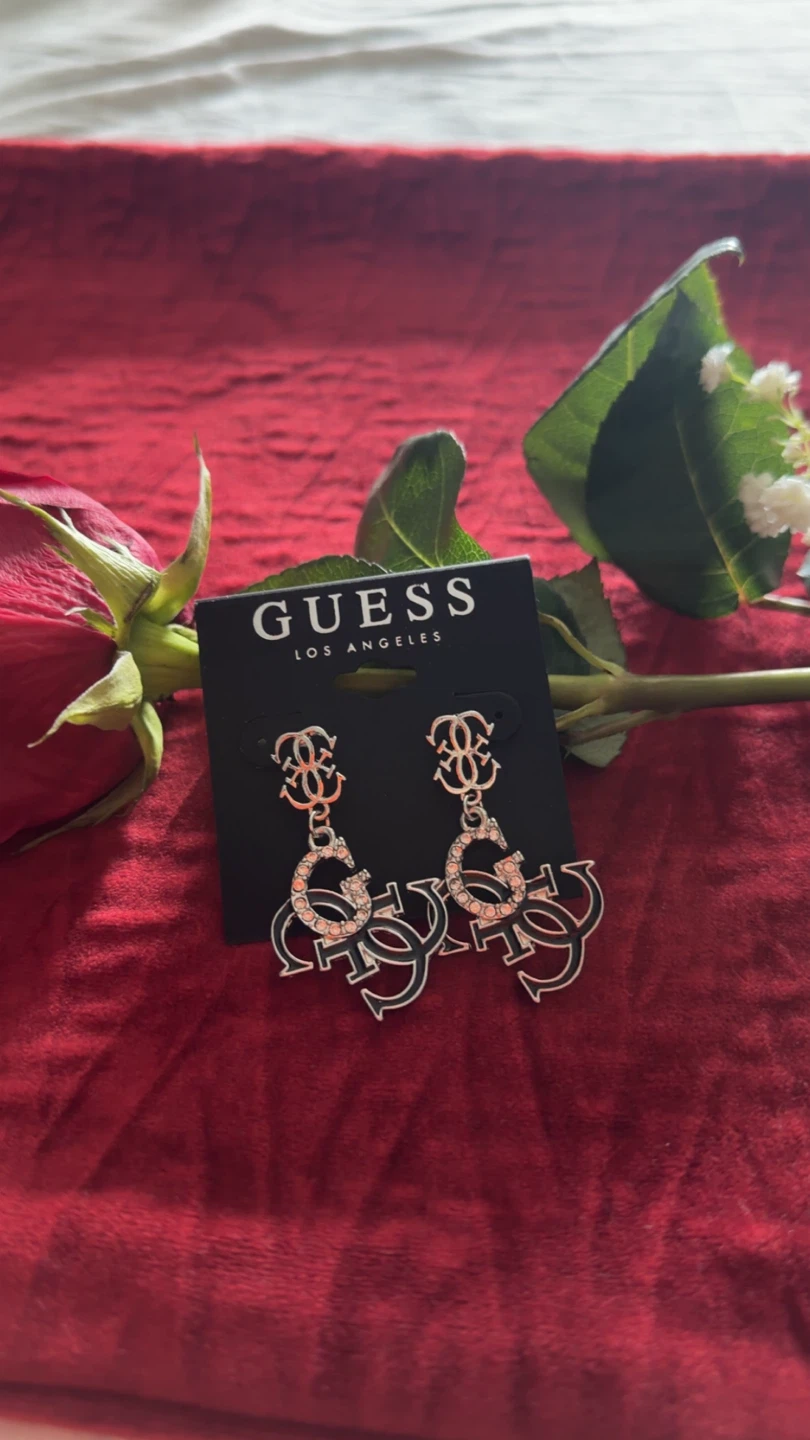 Guess Rhinestone Logo Drop Earrings - photo 4