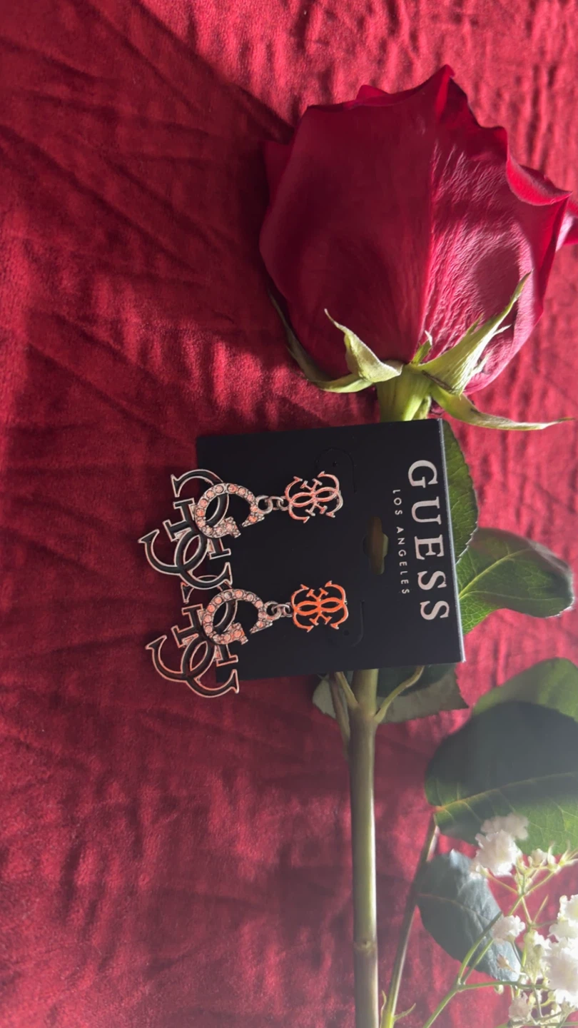 Guess Rhinestone Logo Drop Earrings - photo 3