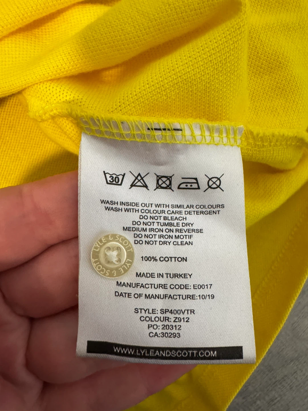 Lyle & Scott Yellow Polo Shirt - Size XL - photo 3