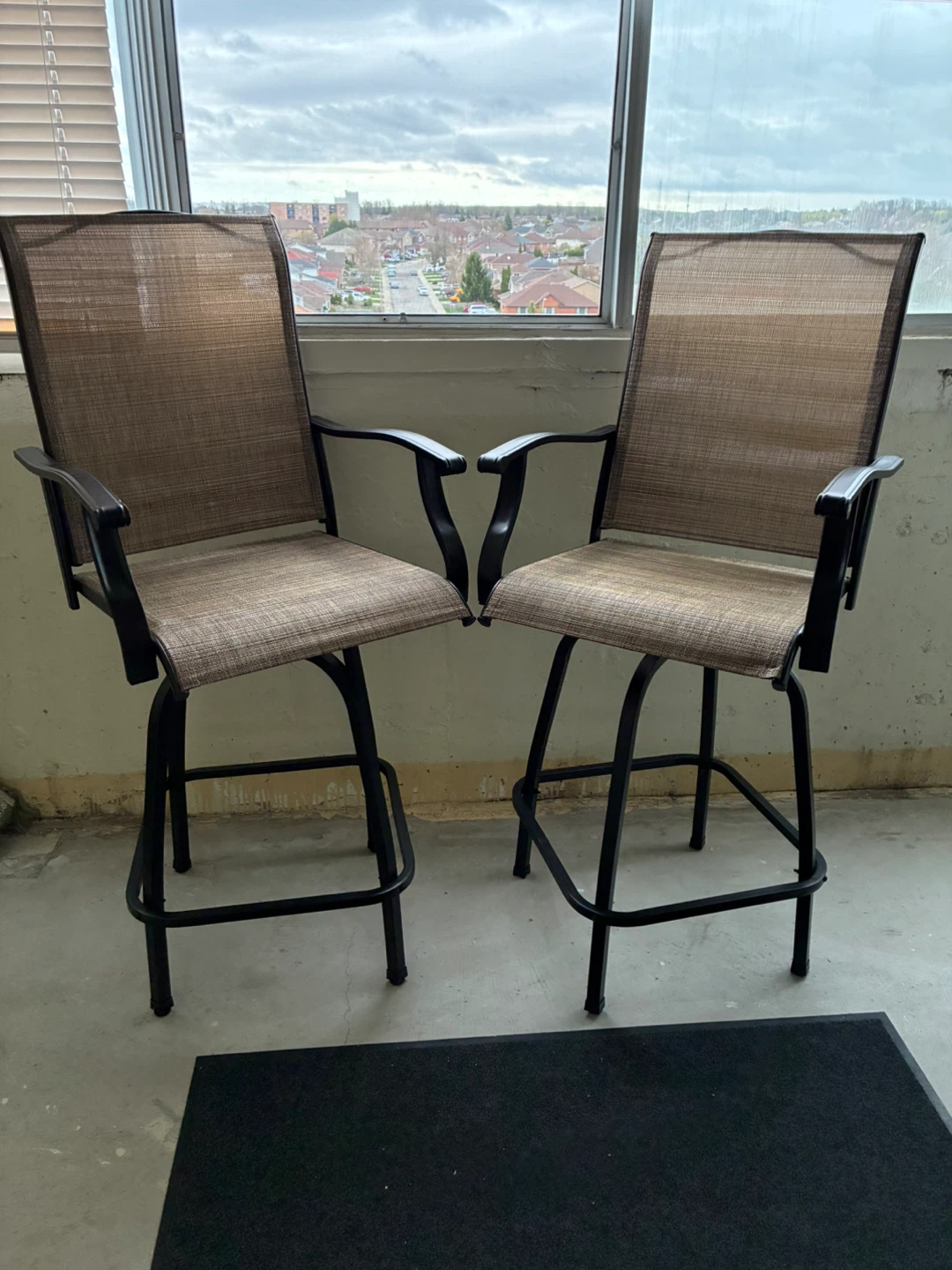Pair of Outdoor Swivel Bar Stools NEW
