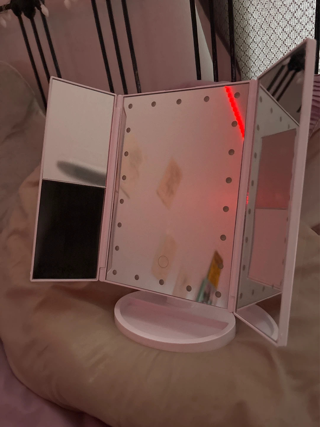 Tri-fold LED Makeup Mirror