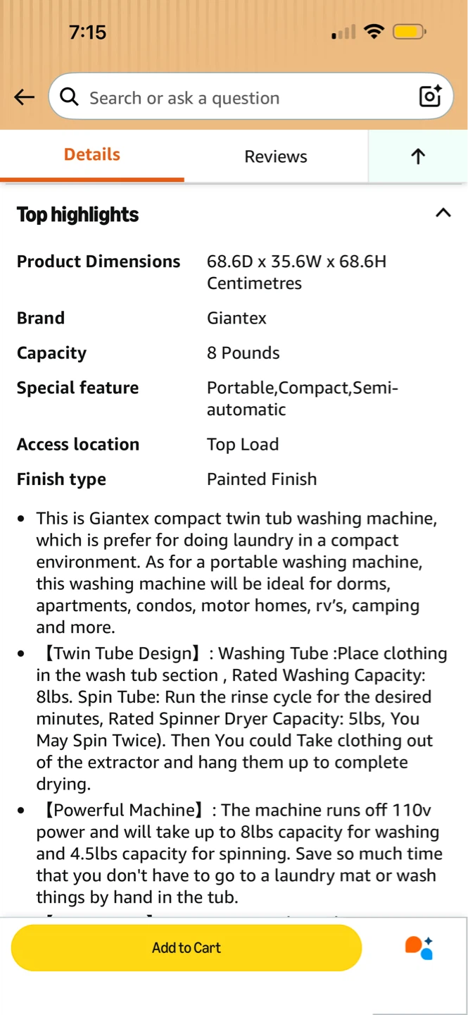 Giantex 13lbs Twin Tub Mini Washer/Dryer Combo - photo 5