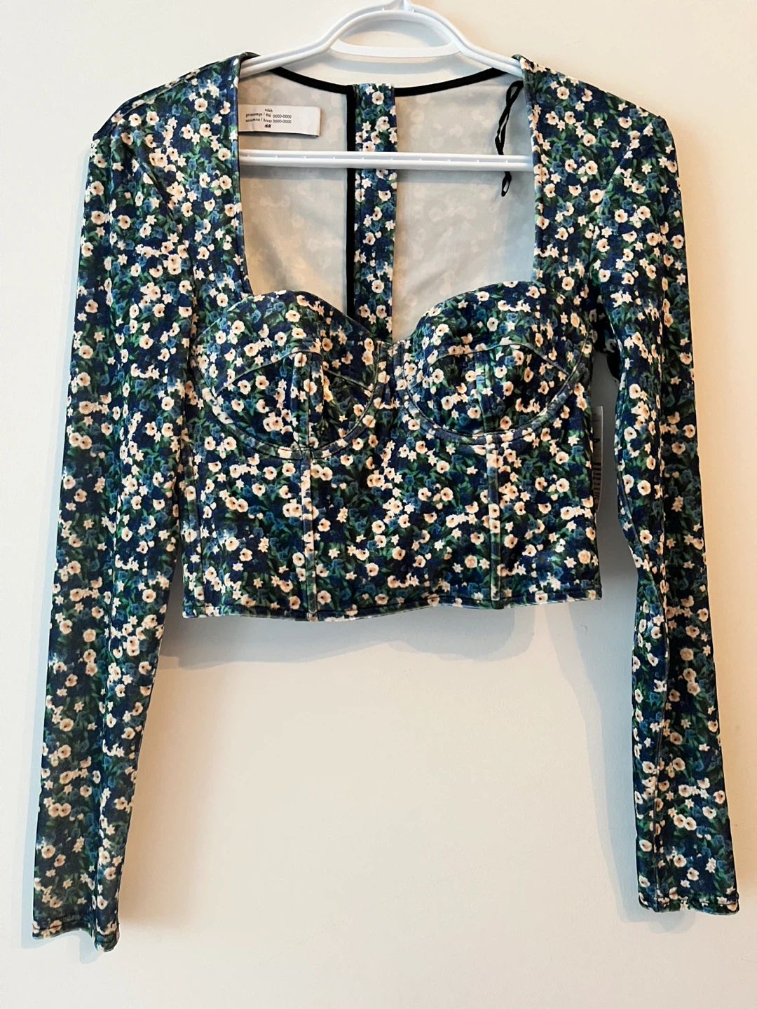 H&M Floral Corset Top Size 0 (Final Sale)