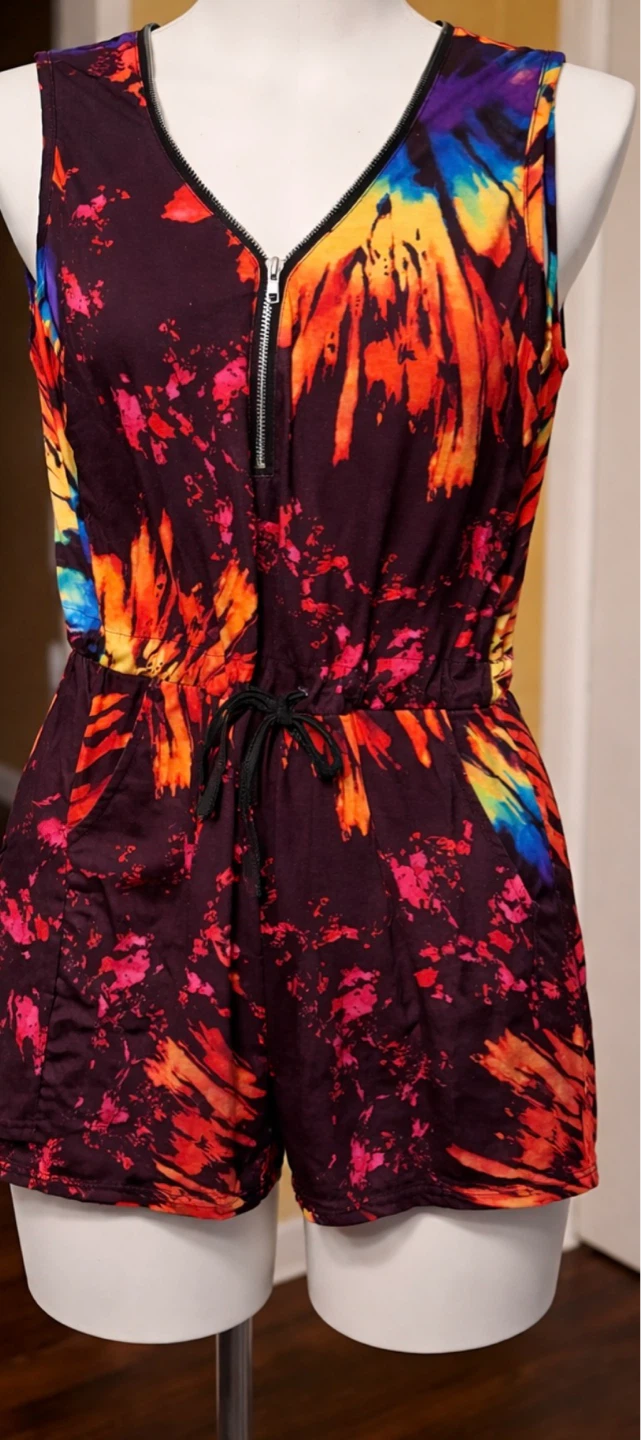 Women's Sleeveless Tie-Dye Romper