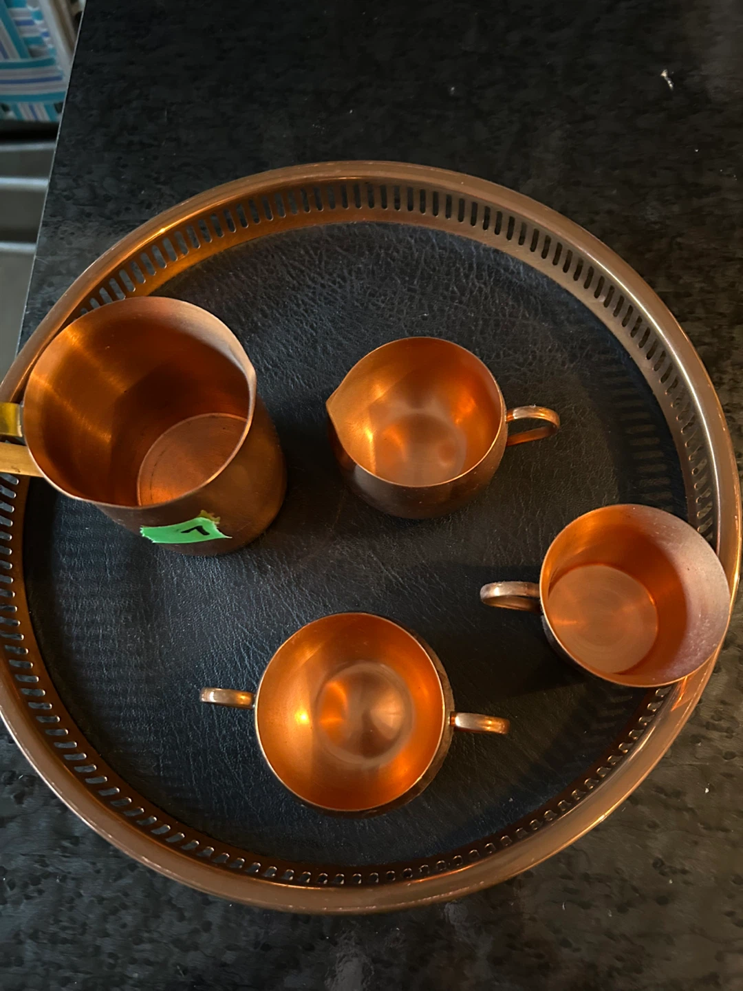 Copper Pitcher and Cups Set