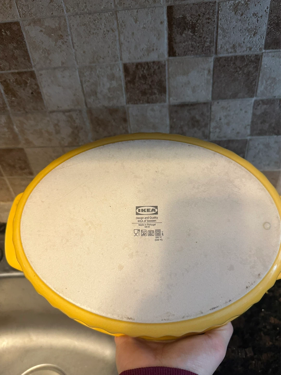 IKEA POETISK oven dish, oval/light yellow, 32x21 cm - photo 2
