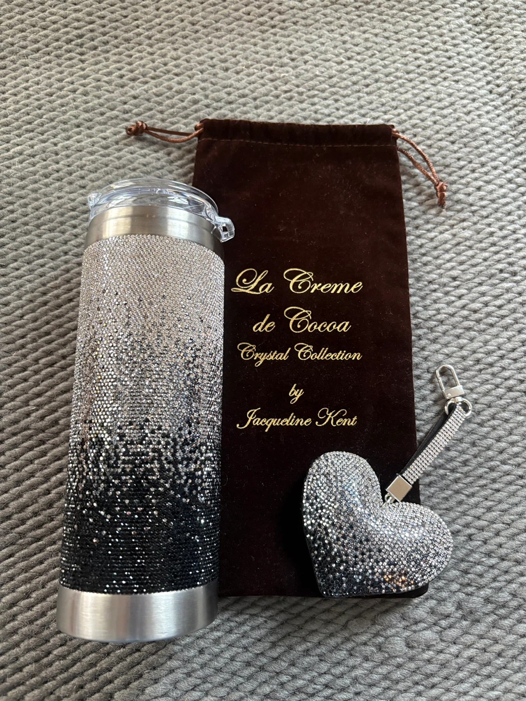 La Creme de Cocoa Crystal Tumbler with Heart Charm