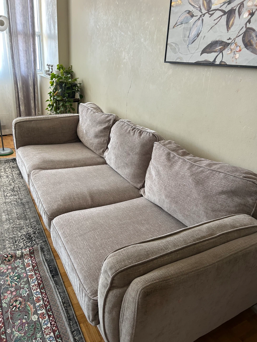Light Beige 3-Seater Sofa - photo 2