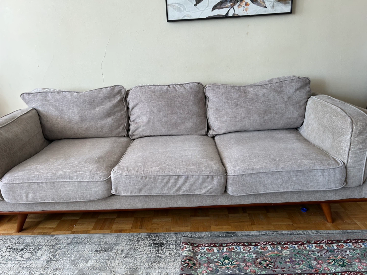 Light Beige 3-Seater Sofa