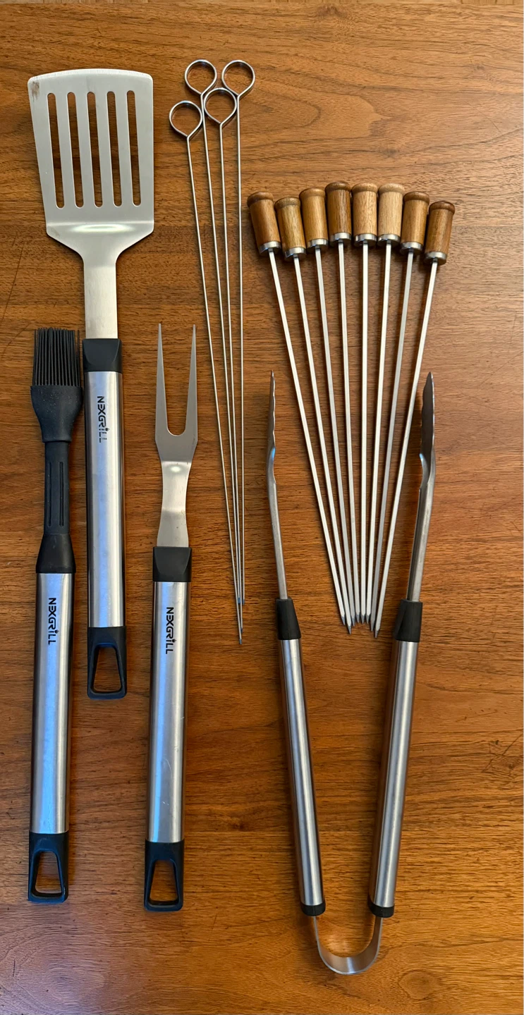 NEXGRILL BBQ Grill Tool Set + Skewers