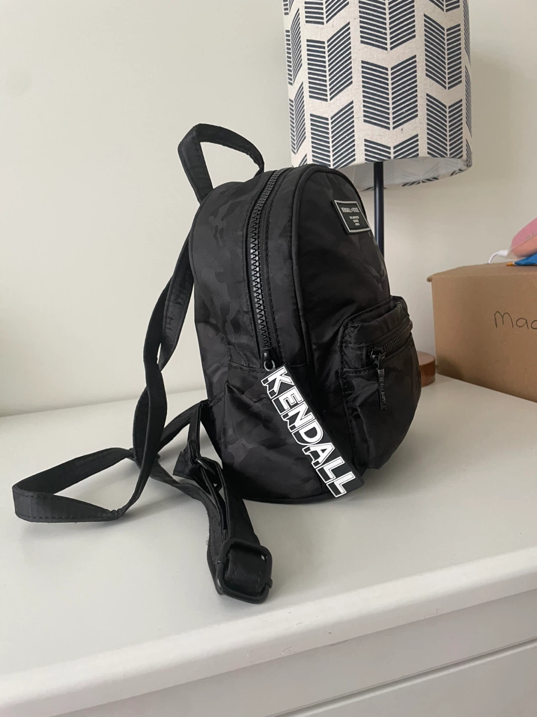 KENDALL + KYLIE Black Camo Mini Backpack