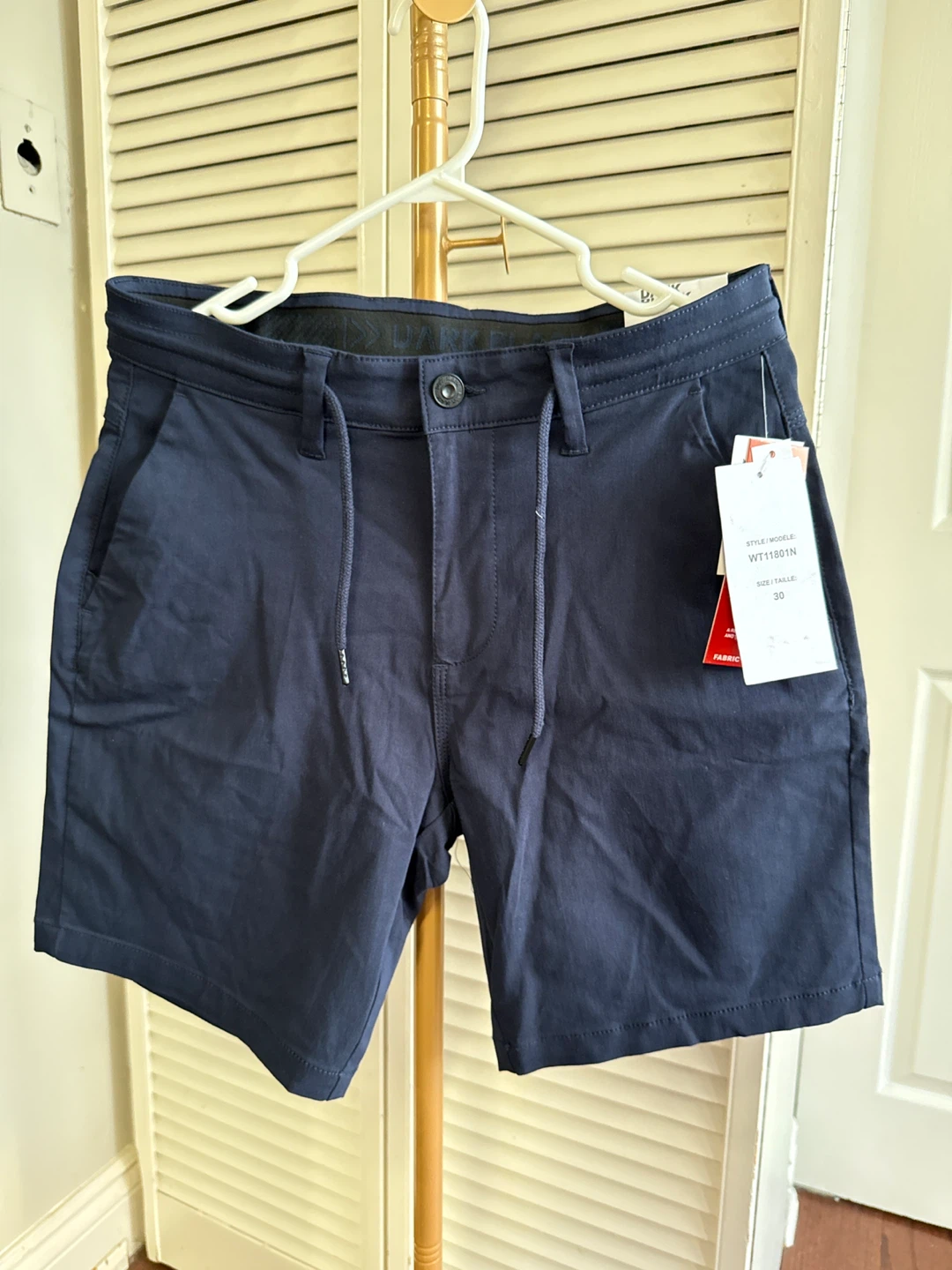 Dark Black Fabric Flex Shorts Size 30 - photo 2