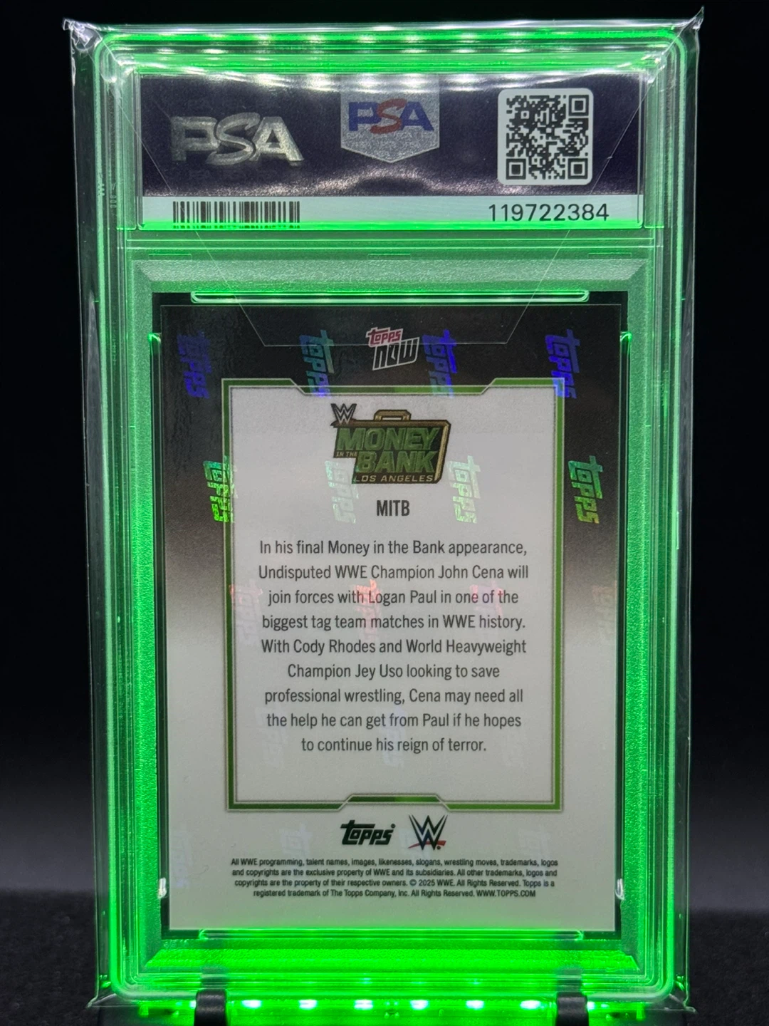2025 Topps Now WWE John Cena #MITB Trading Card - photo 3