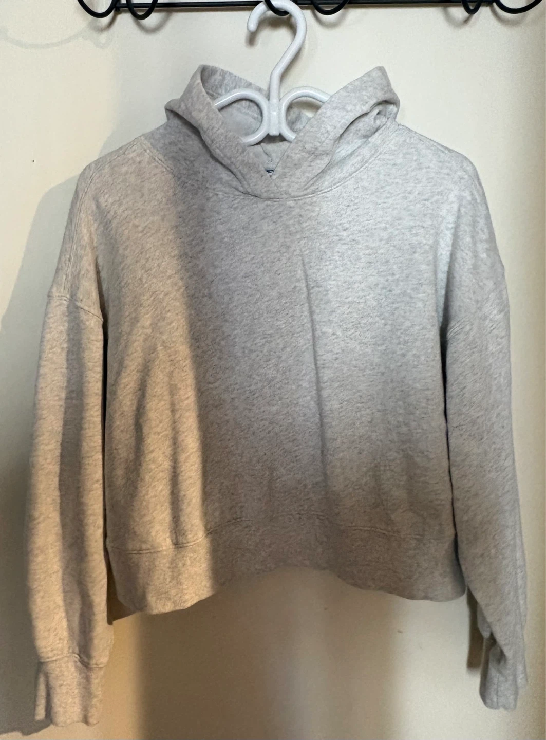 Grey Cropped Hoodie