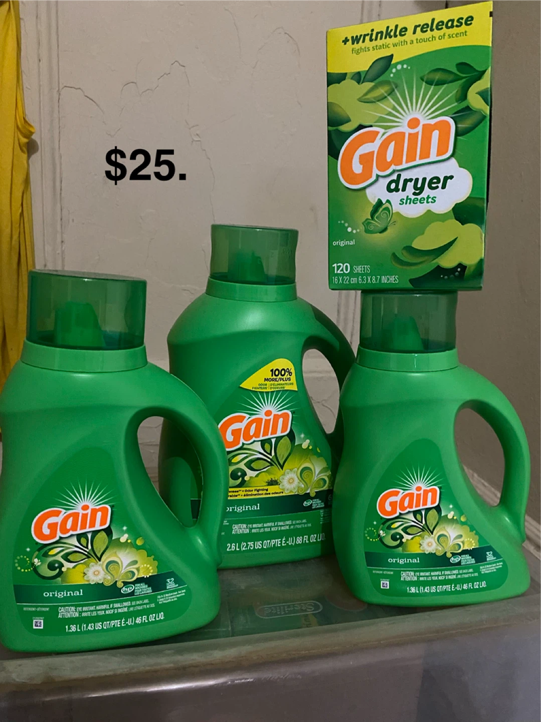 Gain Original Liquid Laundry Detergent & Dryer Sheets Bundle