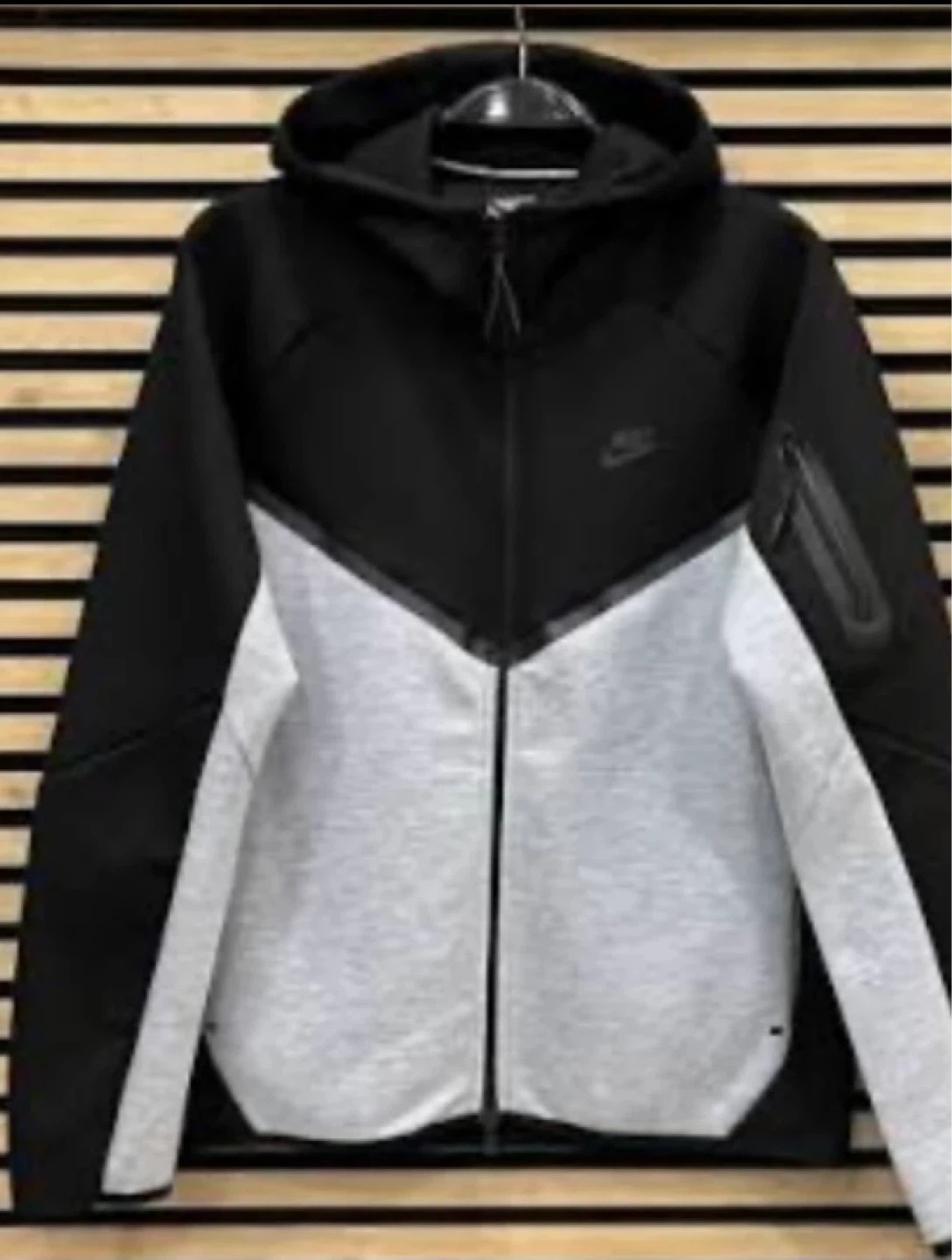 Authentic Nike Tech Fleece Full Zip Hoodie Black/Grey - photo 3