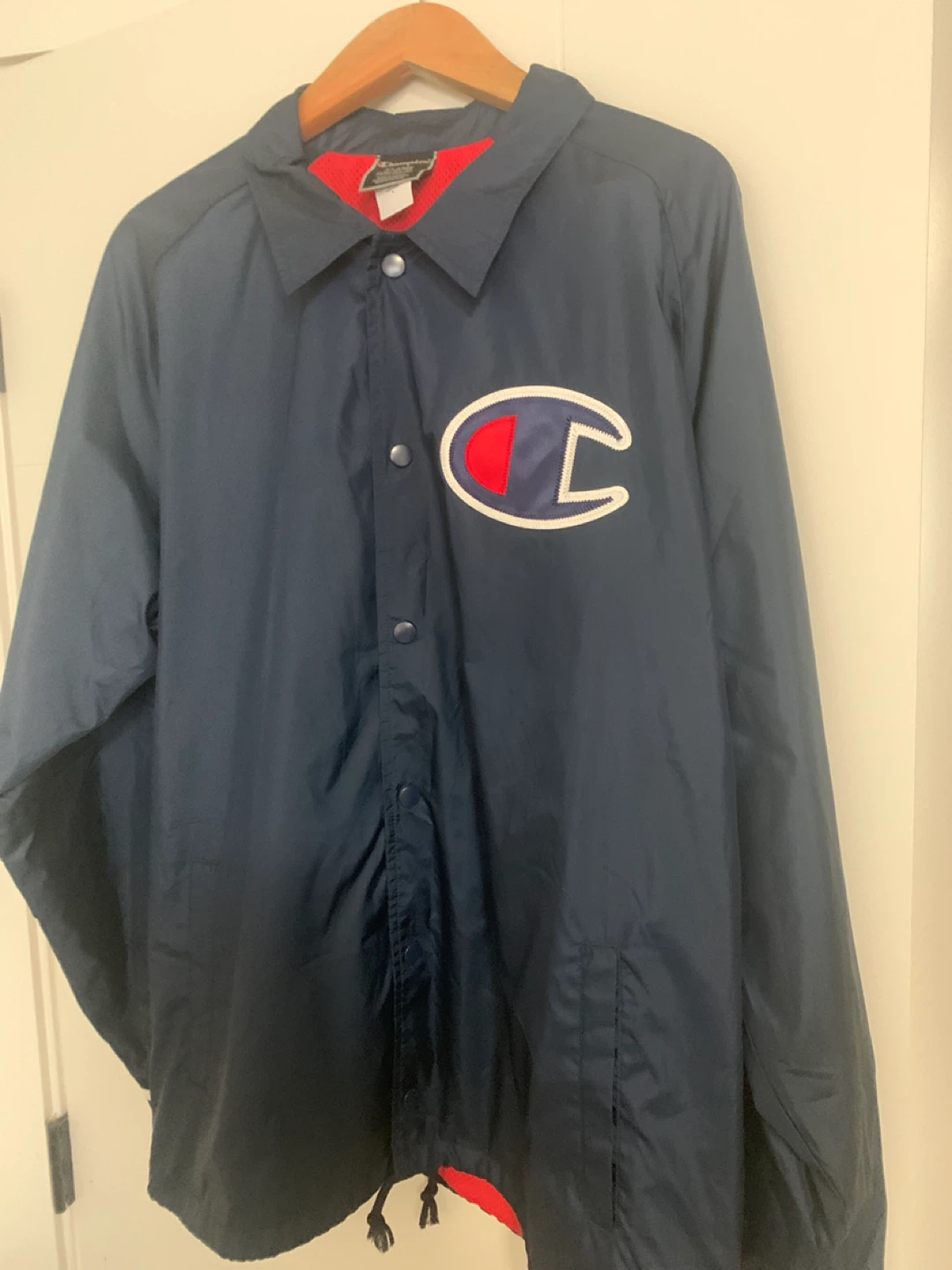 Champion Men's Navy Blue Coach Jacket X-Large