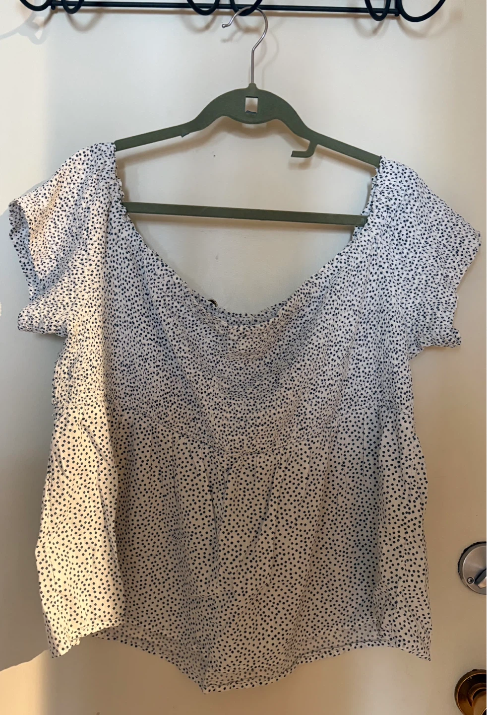 White and Black Polka Dot Blouse