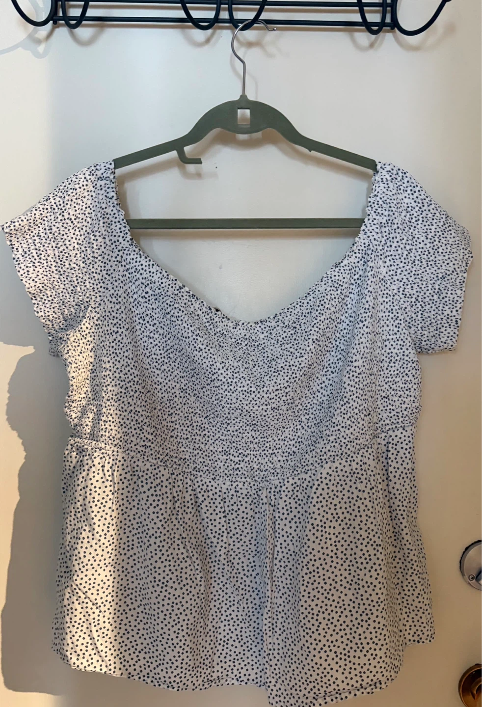 White and Black Polka Dot Blouse - photo 2