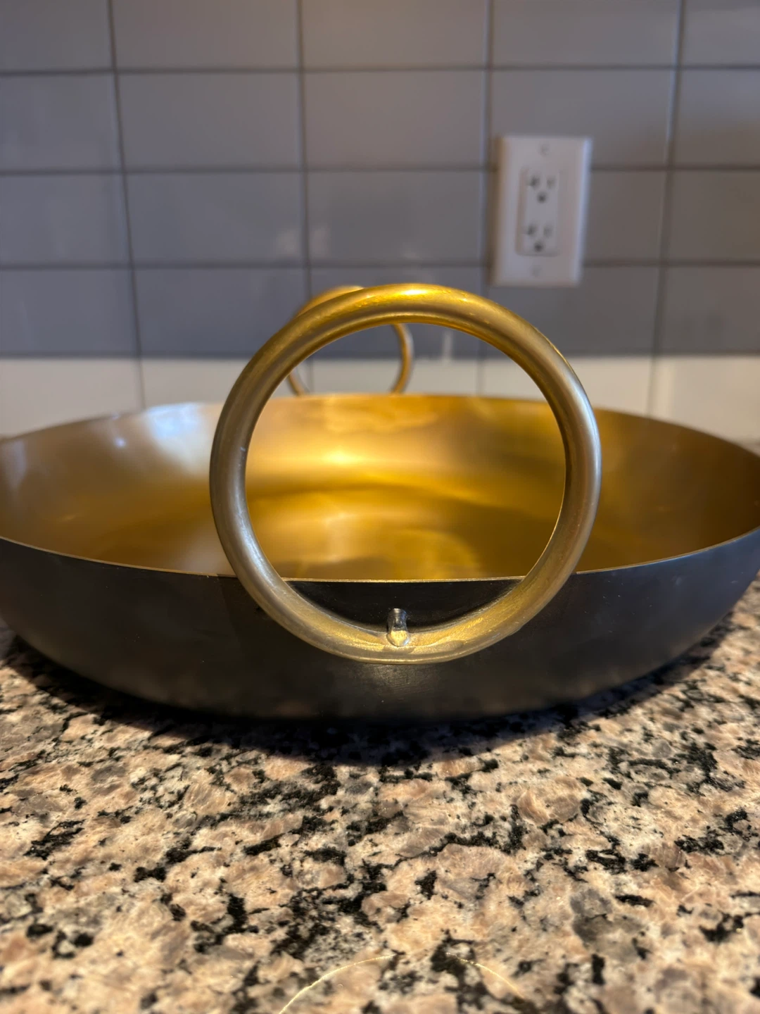 Brass Serving Tray with Handles - photo 3