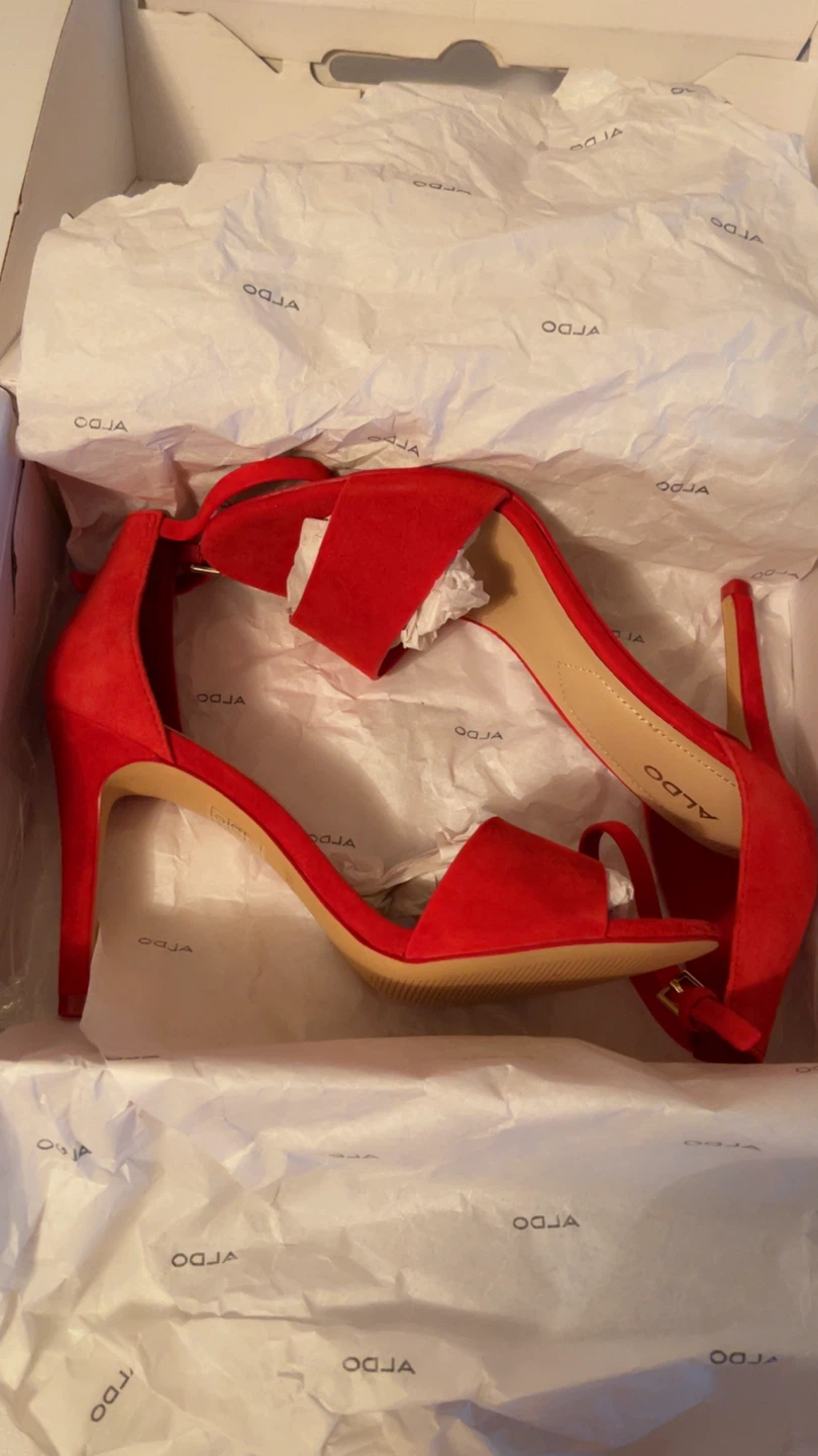 ALDO Red Suede Heeled Sandals