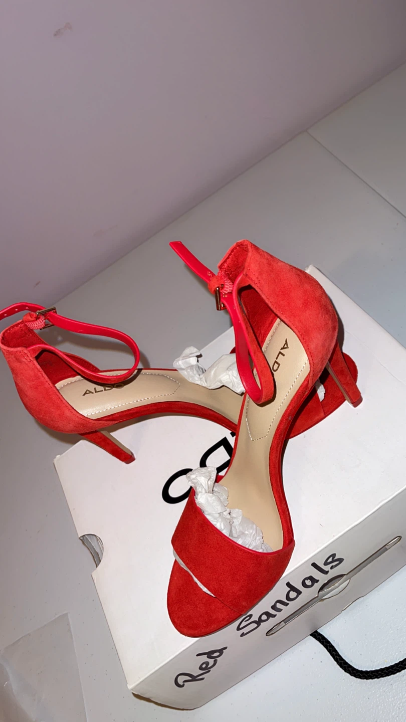 ALDO Red Suede Heeled Sandals - photo 2
