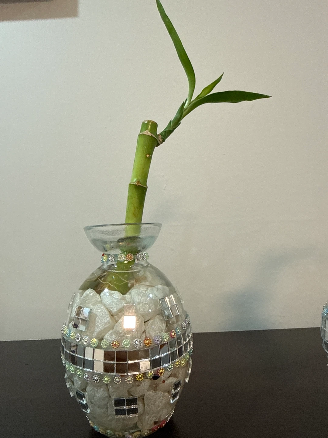 Decorative Lucky Bamboo in handmade Mosaic Vases - Set of 2 - photo 2