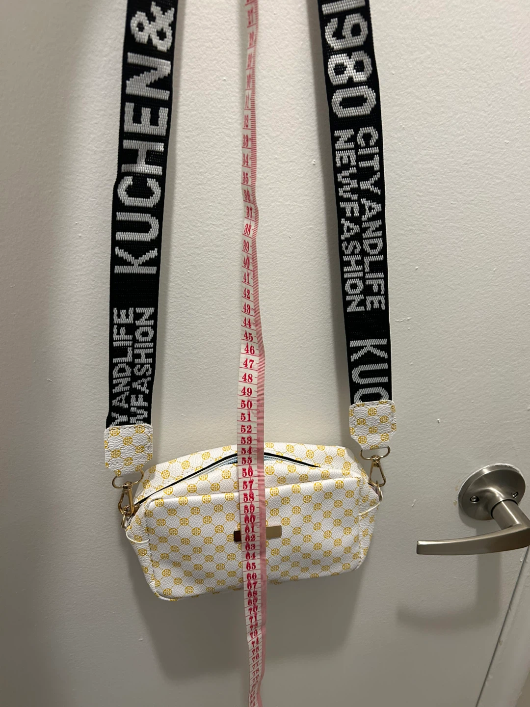 White and Gold Pattern Crossbody Bag - photo 5