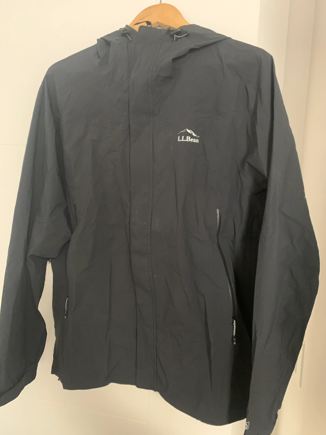 L.L.Bean Cresta Stretch Rain Jacket - Black, Size L/G