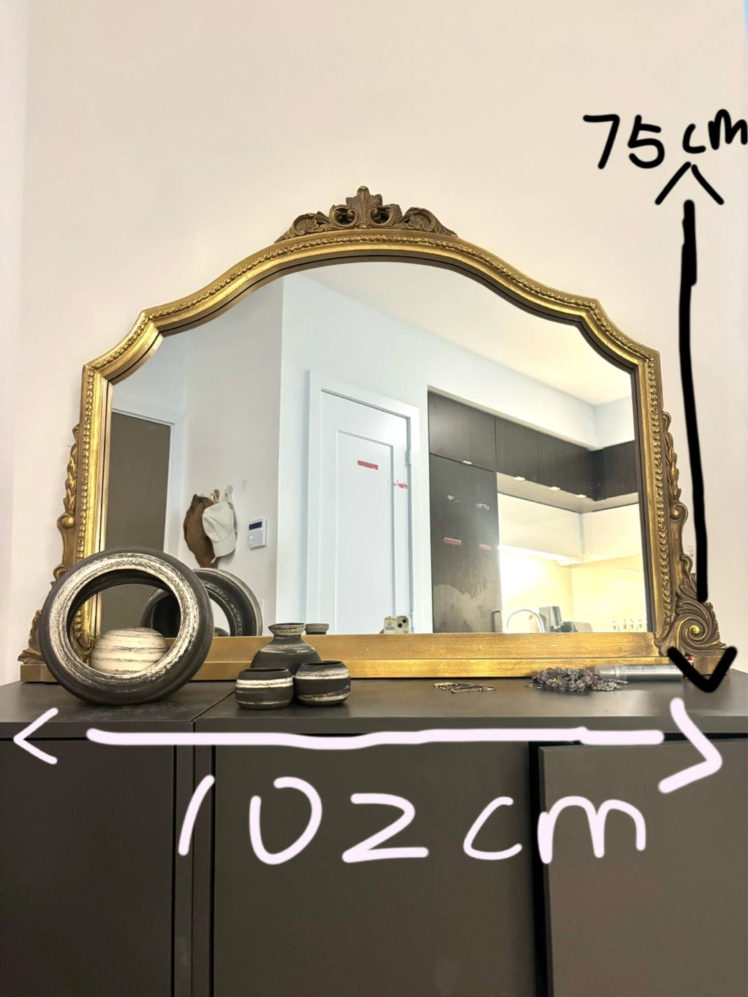 Ornate Gold Arch Mirror Ser - photo 2
