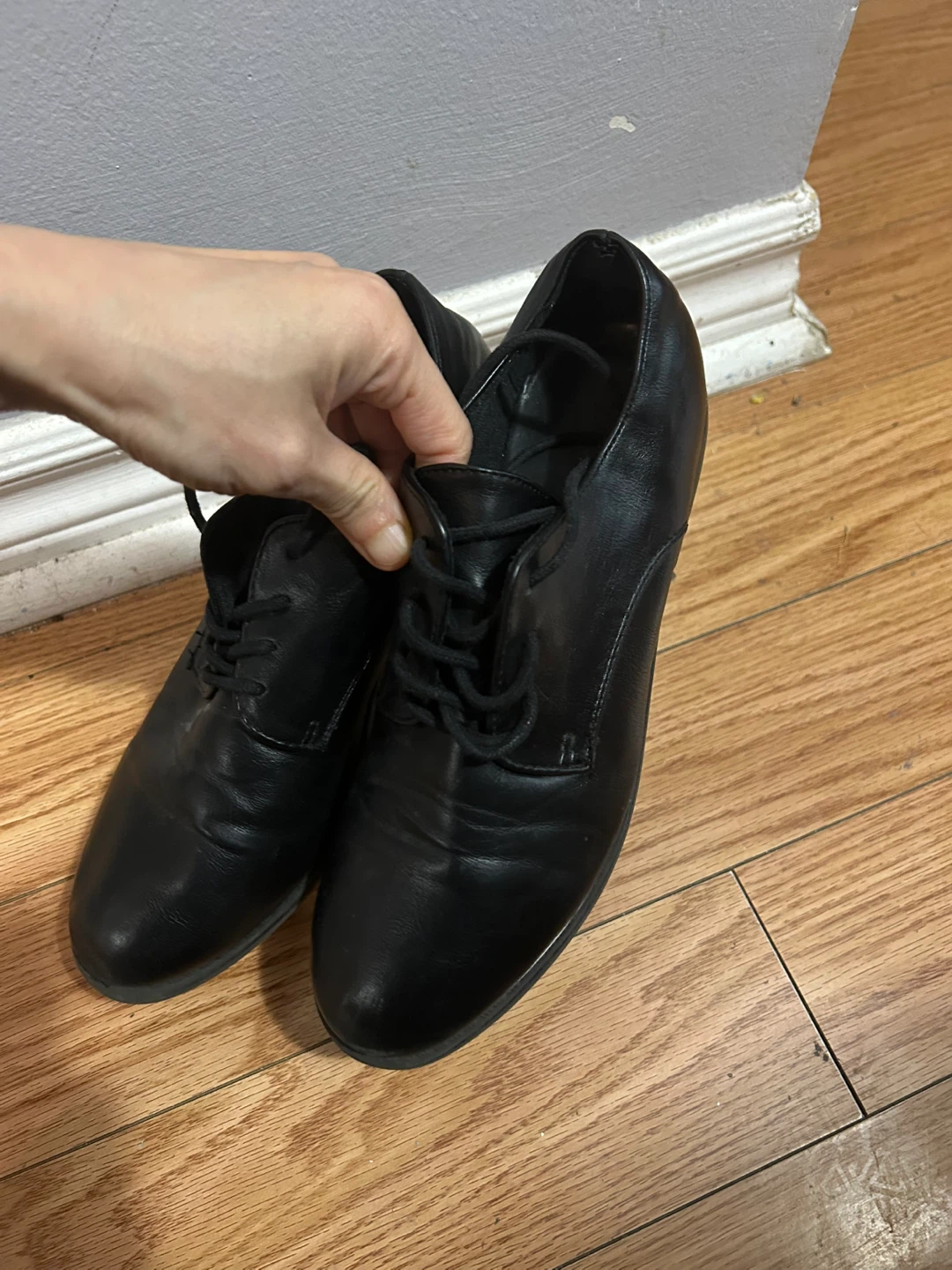 Size 4 Kids Boys Black Leather Lace-Up Dress Shoes - photo 4