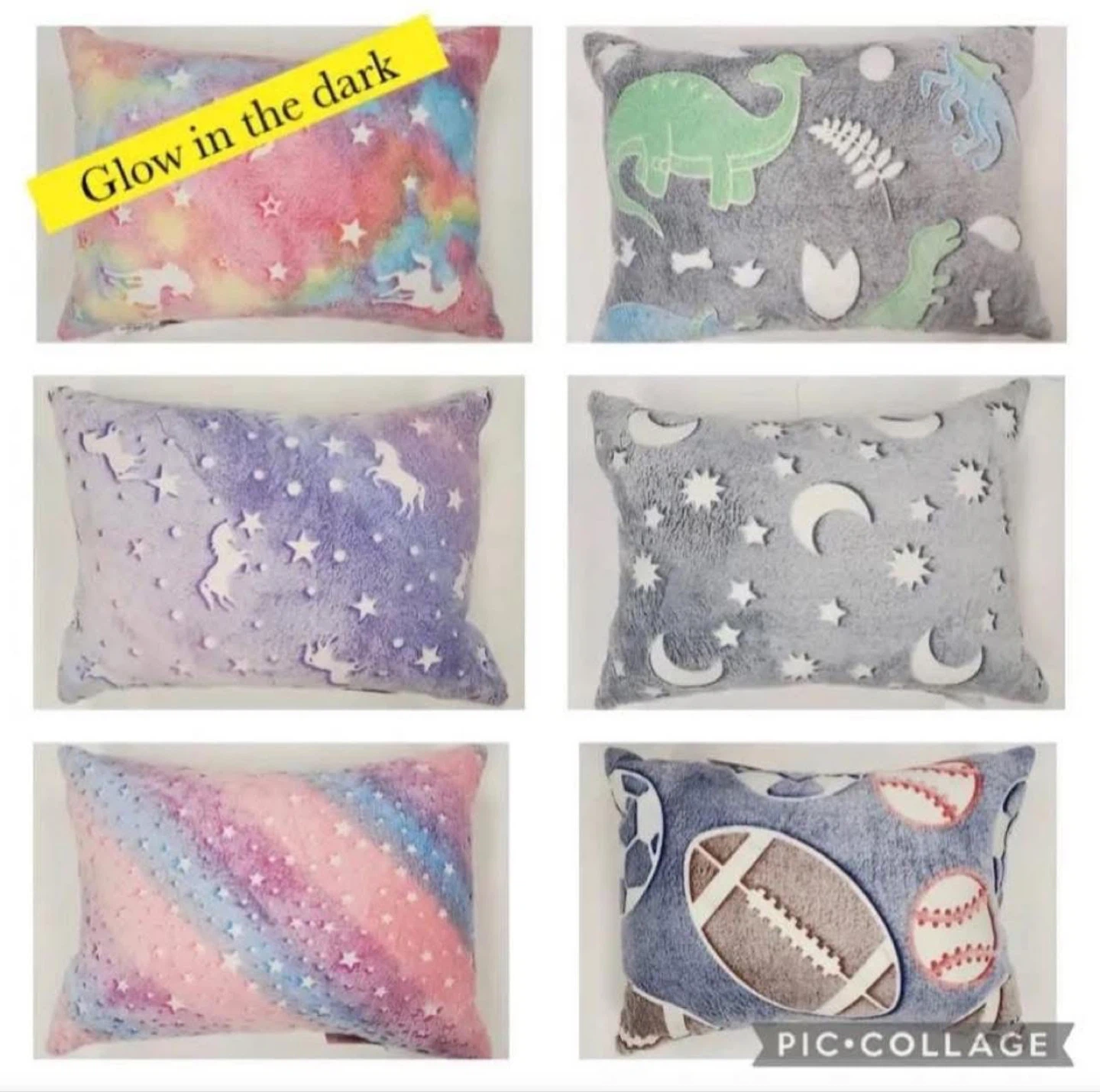 NEW Glow in the Dark Queen Size Pillows - $15 each