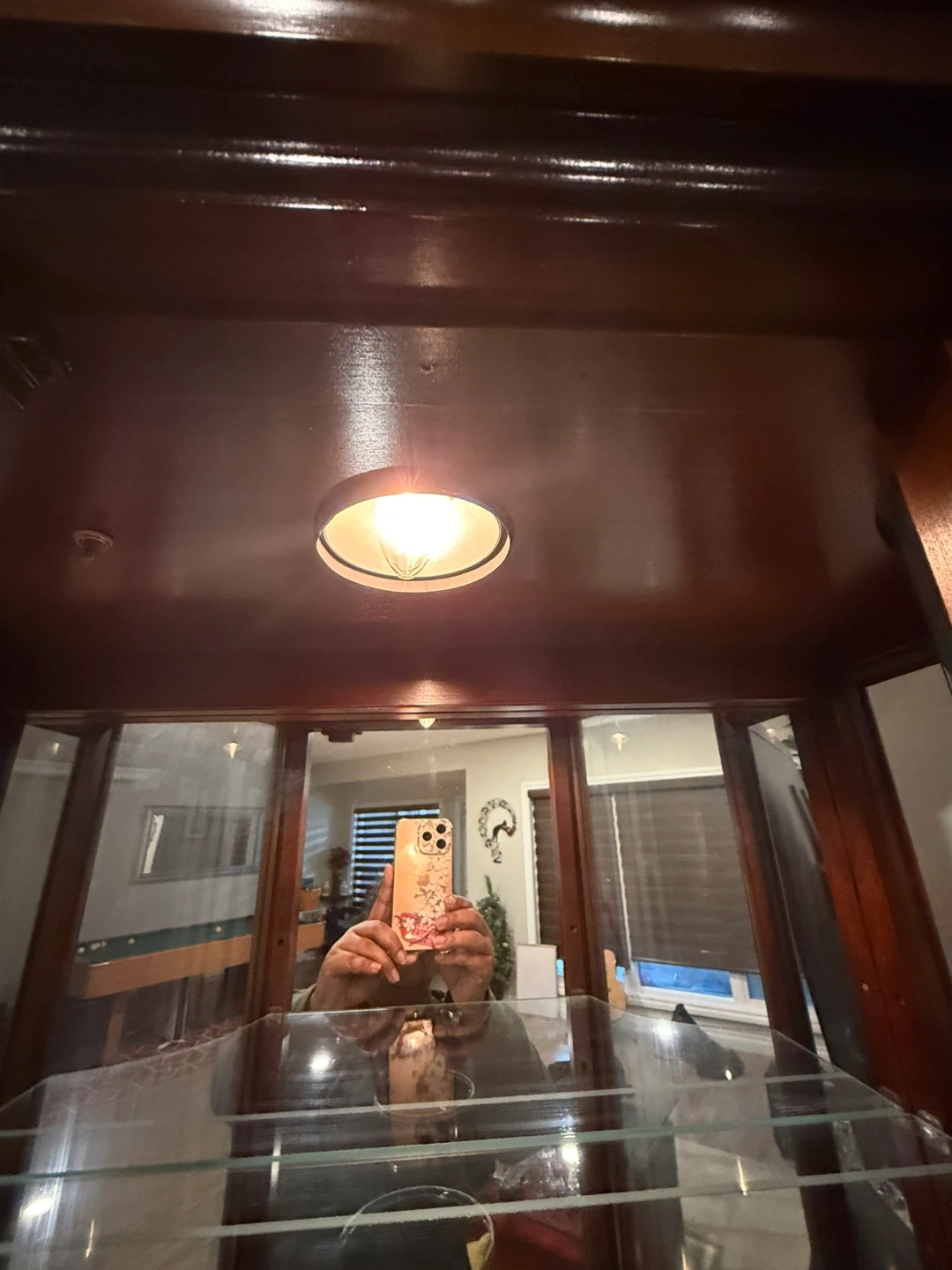 Wooden Curio Cabinet with Glass Shelves - photo 4