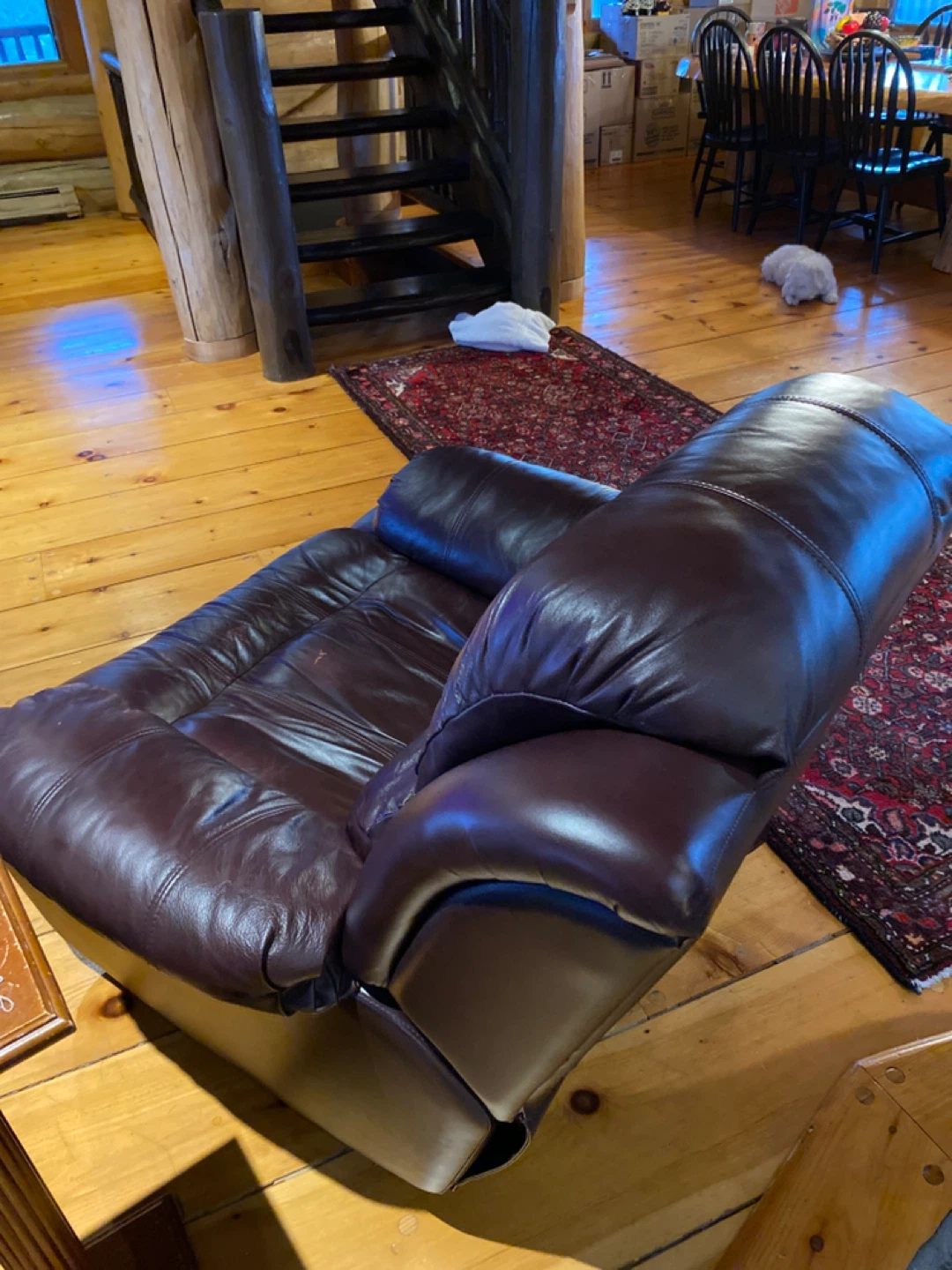 Brown Leather Recliner Chair - photo 2