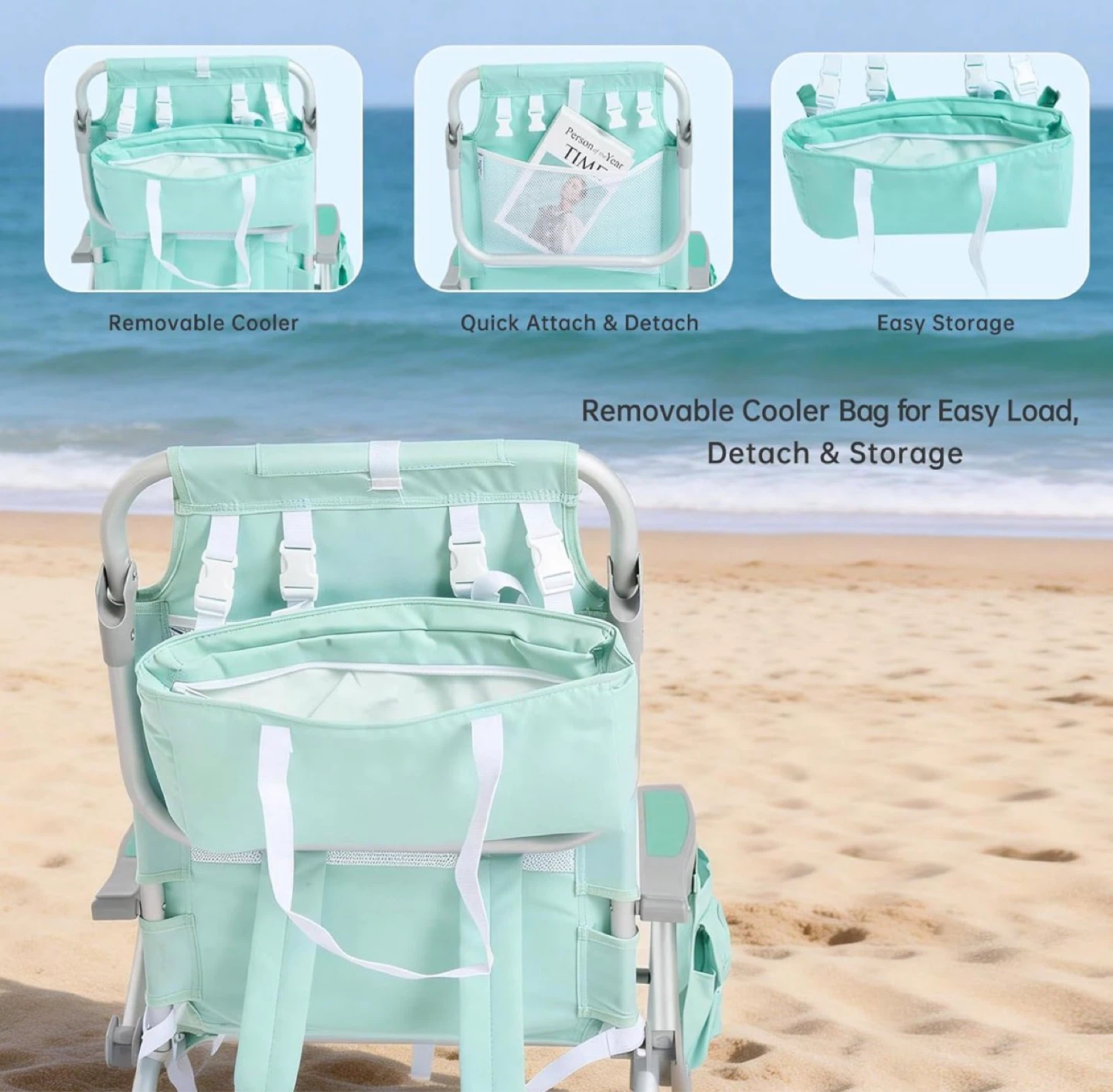 SunnyFeel Beach Chair with Removable Cooler Bag - photo 3