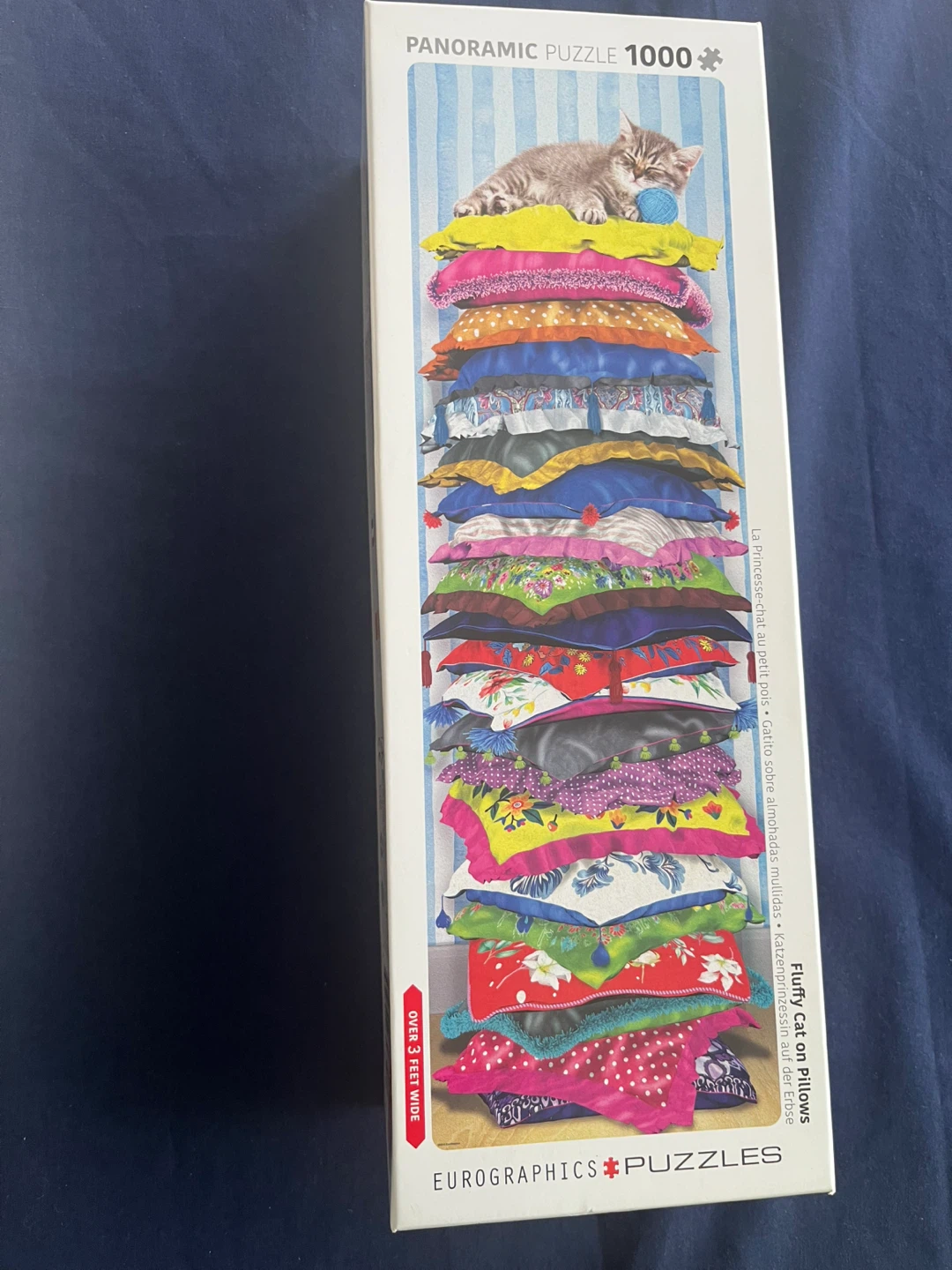 Eurographics Panoramic Puzzle 1000 Piece Fluffy Cat On Pillows - photo 2