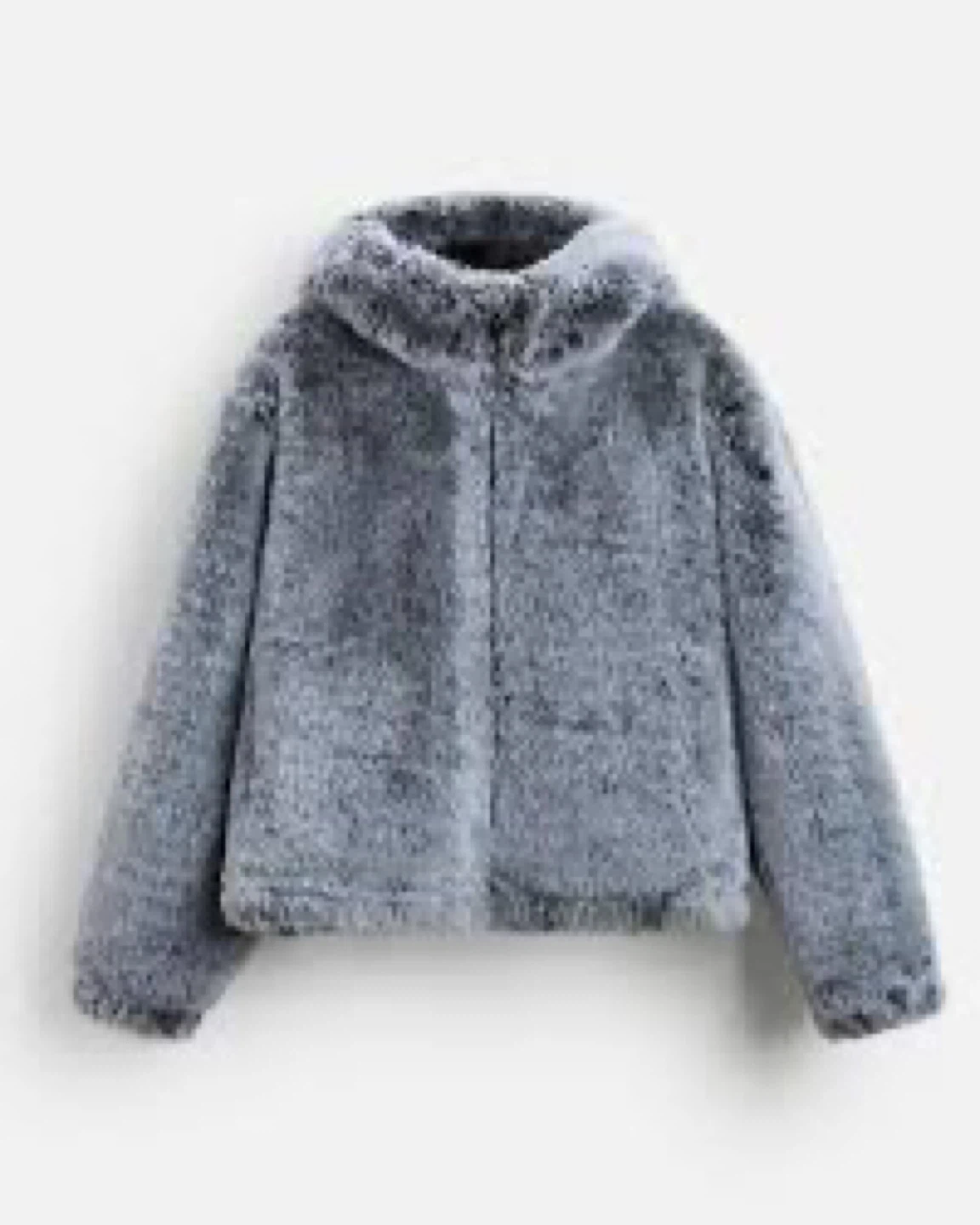 Zara - Grey Faux Fur Jacket