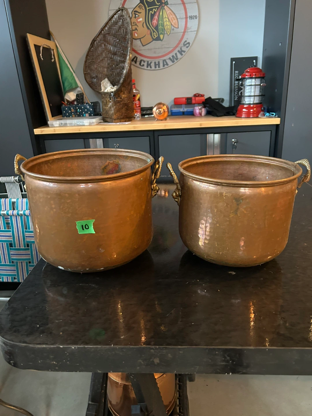 Set of 2 Vintage Copper Pots