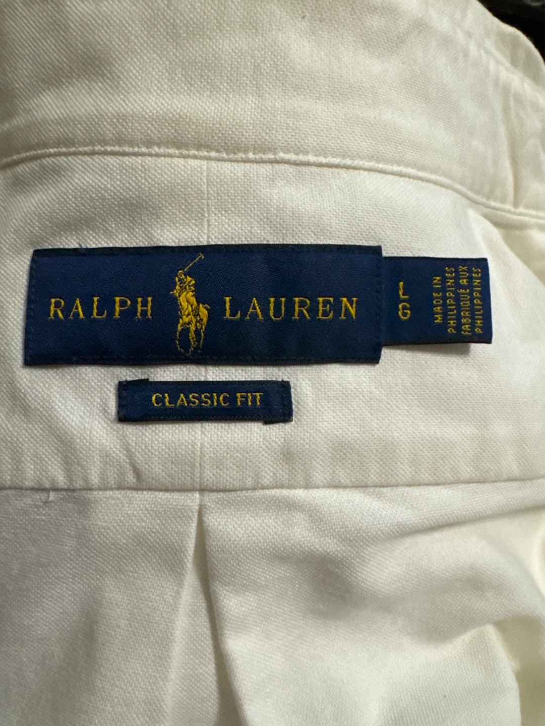 Ralph Lauren Classic Fit White Button-Down Shirt - Size L - photo 2