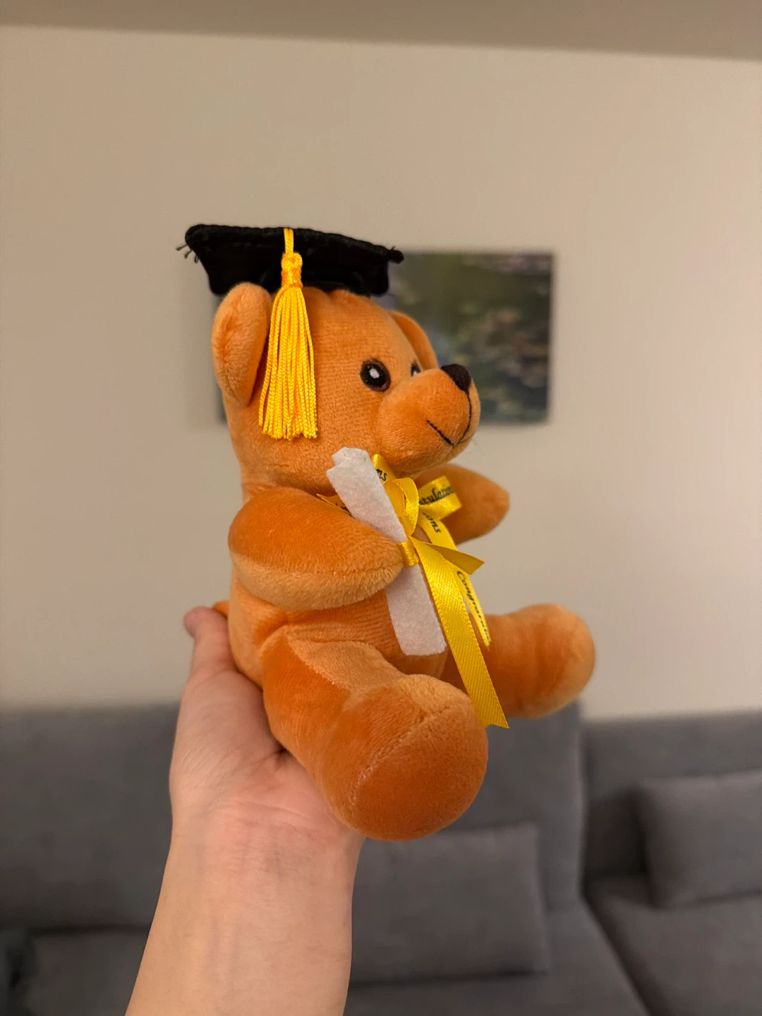 Orange Graduation Teddy Bear with Diploma - photo 2