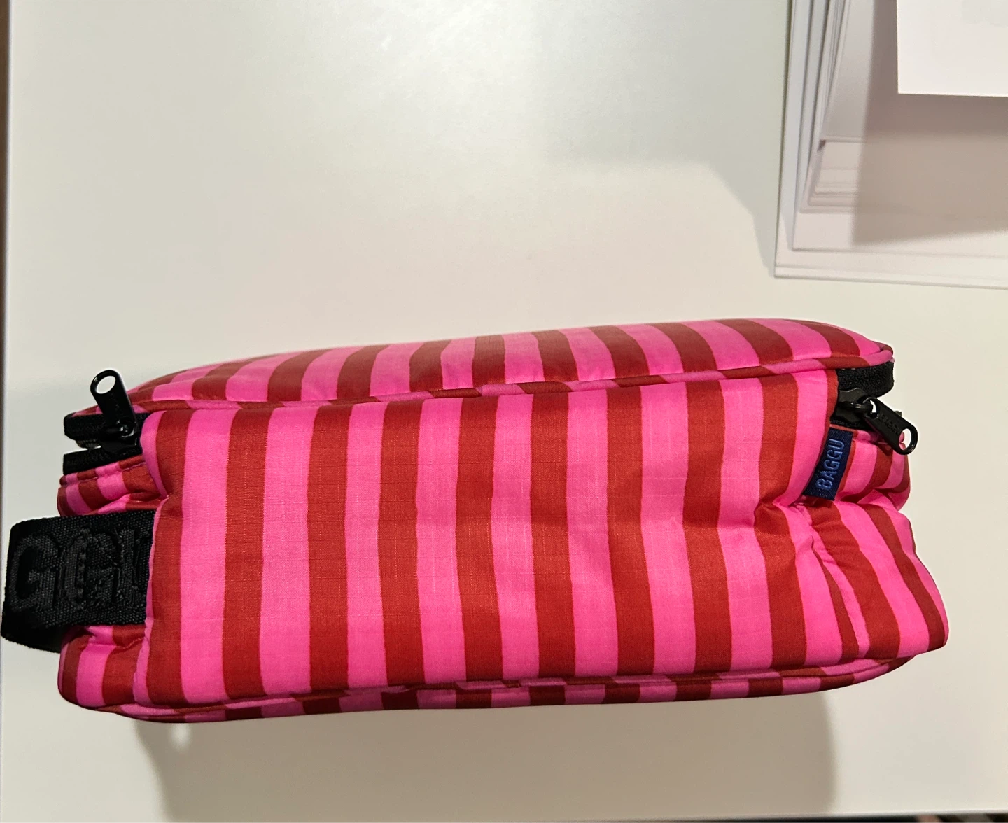 Baggu: Puffy Lunch Box (Pink Stripe) - photo 3