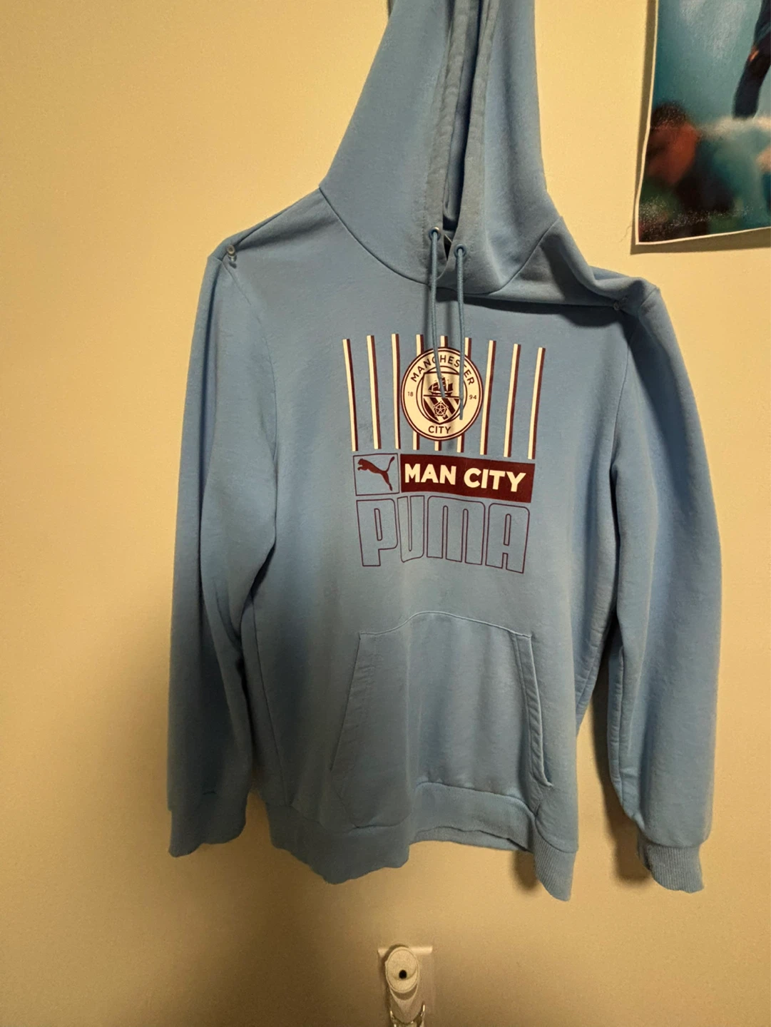 Puma Manchester City Hoodie Size M Light Blue