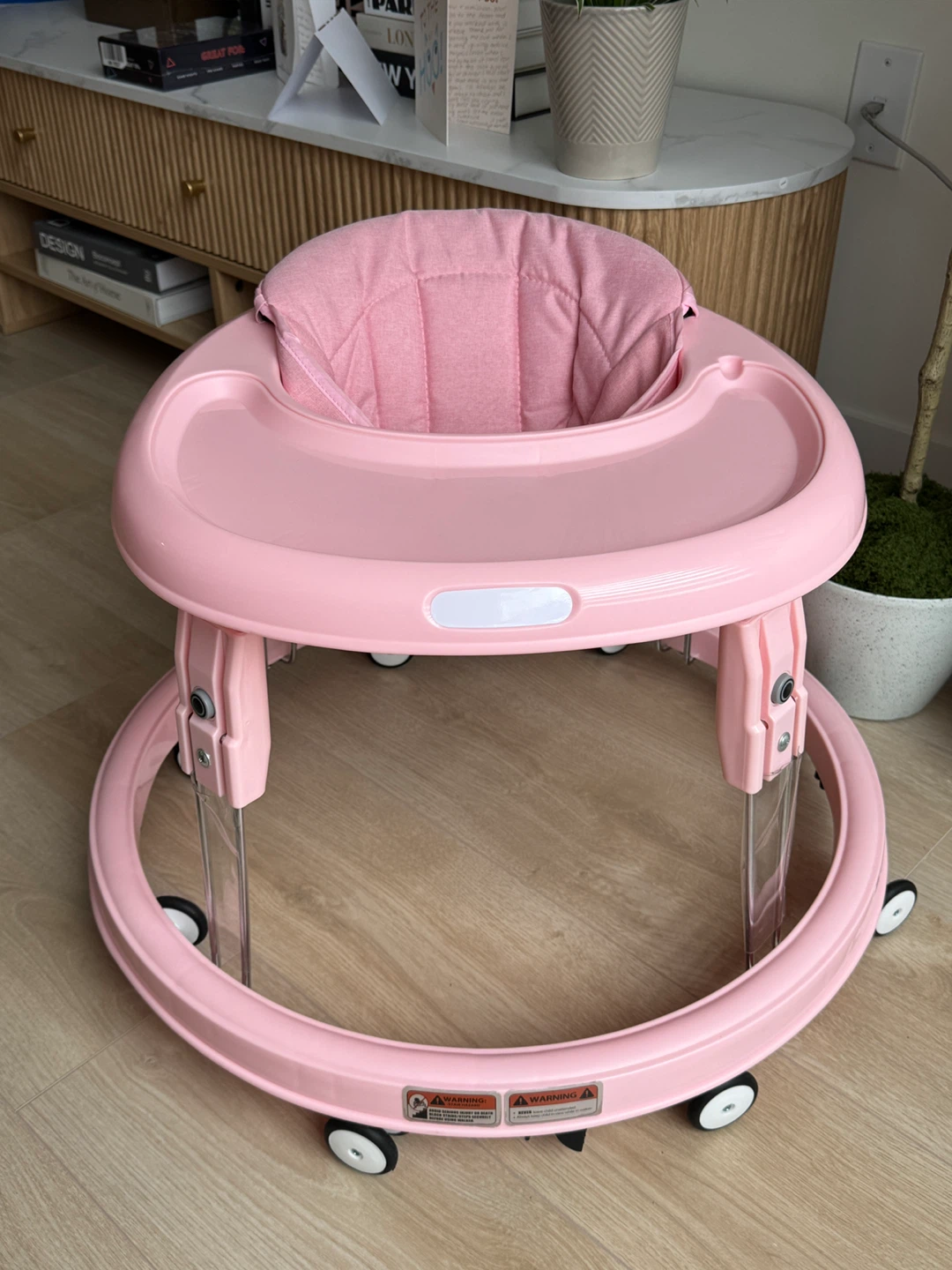Folding Portable Baby Walker for 6-18 Months - Pink - $20